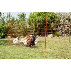   AKO PoultryNet villanypásztor baromfiháló - narancssárga, 50 m x 106 cm, dupla leszúrótüskével