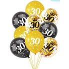 "30" ARANY-FEKETE-ÁTLÁTSZÓ KONFETTIS LUFI SZETT