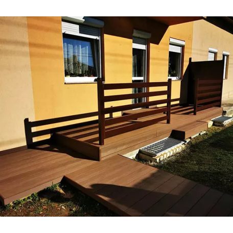 Woody Dombornyomott Teraszburkolat Sötétbarna 160×22×2900mm