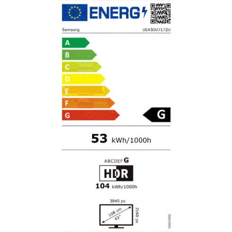 SAMSUNG 43" UE43DU7172U 4K SMART TELEVÍZIÓ 