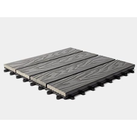 Klikk WPC Teraszburkolat Sötétszürke 20×300×300mm