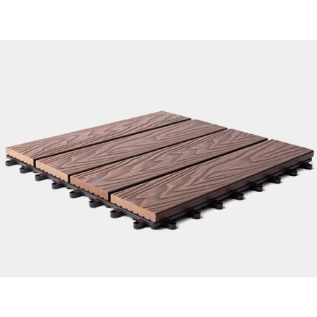 Klikk WPC Teraszburkolat Sötétbarna 20×300×300mm