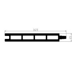 Element Zárt kerítéselem Sötétbarna 169x21x5800mm